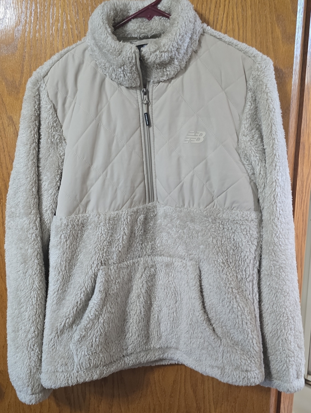 New Balance Women's Light Taupe Sherpa Half-Zip Pullover Jacket